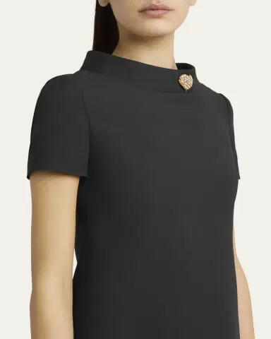 Valentino Garavani Crepe Couture Crystal Heart Mini Dress | Thumbnail 9 Valentino Garavani Crepe Couture Crystal Heart Mini Dress | Thumbnail 9