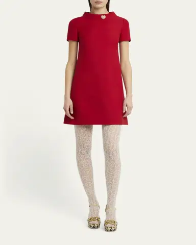Valentino Garavani Crepe Couture Crystal Heart Mini Dress | Thumbnail 10 Valentino Garavani Crepe Couture Crystal Heart Mini Dress | Thumbnail 10