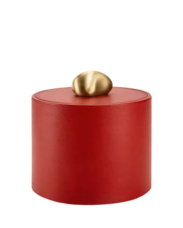 Assouline Pebble Tall Leather Trinket Box