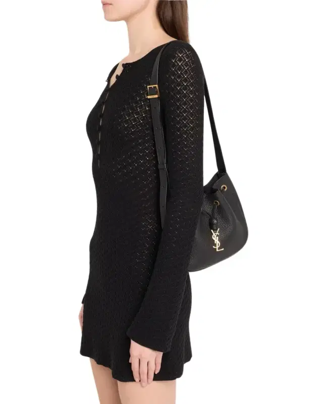 Paris VII Mini YSL Hobo Bag in Grained Leather