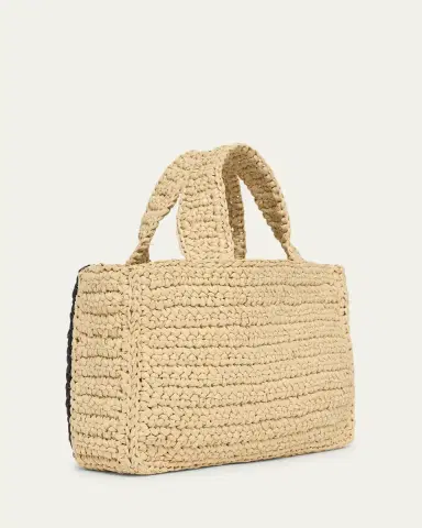 Valentino Garavani Viva Superstar Crochet Raffia Small Tote Bag | Thumbnail 3
