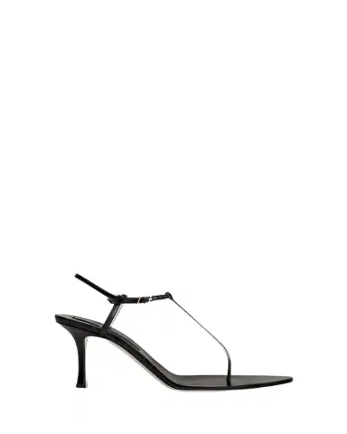 Christen Mono Leather T-Strap Stiletto Sandals | Thumbnail 1
