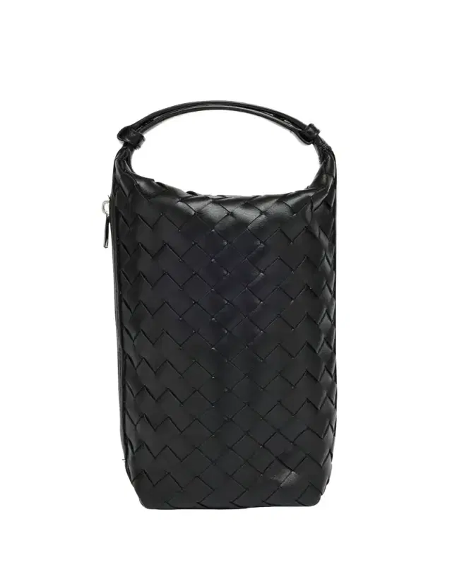 Bottega Veneta Men's Avenue Intrecciato 15 Leather Zip Pouch