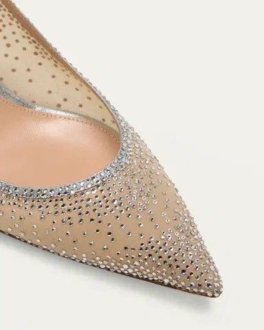 Gianvito Rossi Strass Organza Kitten-Heel Slingback Pumps | Thumbnail 5