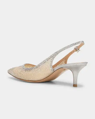 Gianvito Rossi Strass Organza Kitten-Heel Slingback Pumps | Thumbnail 10
