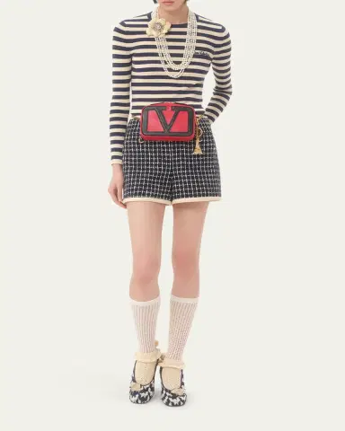 Valentino Garavani Chez Valentino Striped Knit Long-Sleeve Top | Thumbnail 2