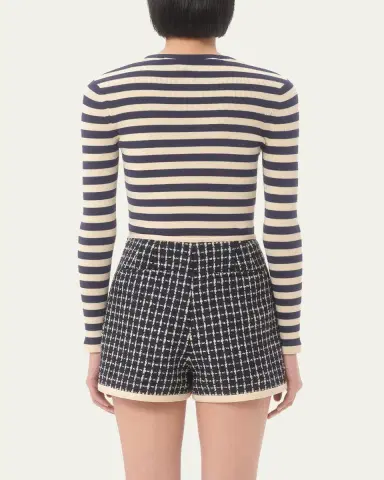 Valentino Garavani Chez Valentino Striped Knit Long-Sleeve Top | Thumbnail 3