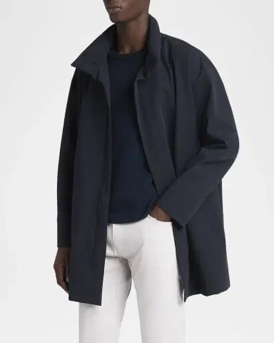 Giorgio Armani Men's Nylon Stretch Caban Coat | Thumbnail 3