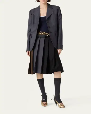 Miu Miu Single-Breasted Blazer Jacket | Thumbnail 2 Miu Miu Single-Breasted Blazer Jacket | Thumbnail 2