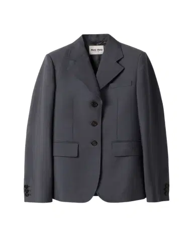 Miu Miu Single-Breasted Blazer Jacket | Thumbnail 1 Miu Miu Single-Breasted Blazer Jacket | Thumbnail 1