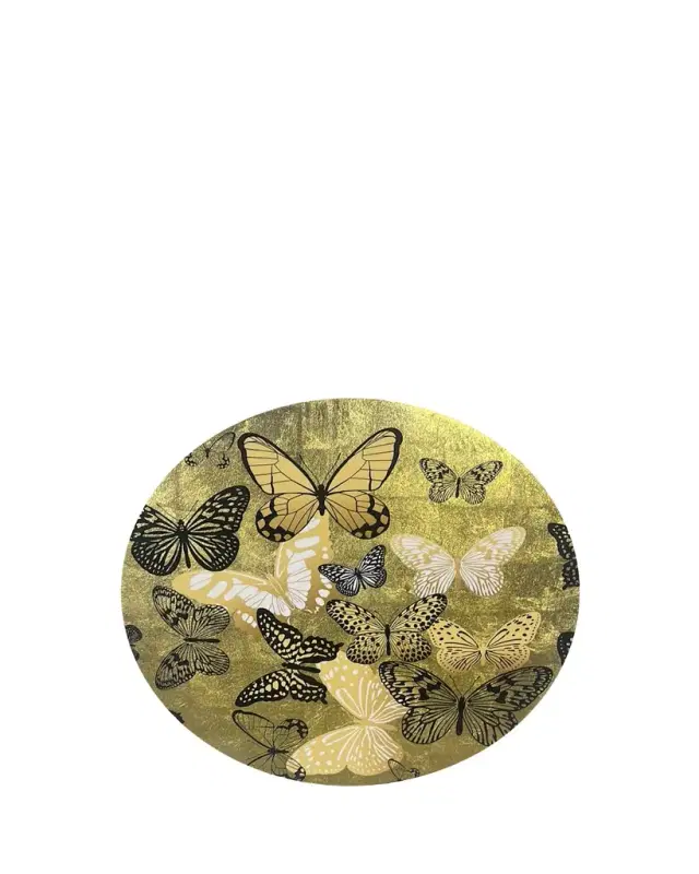 Gold Butterly Round Lacquer Placemat