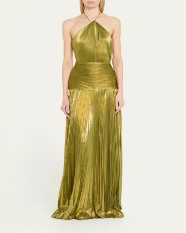 Retrofete Thalia Metallic Halter Gown | Thumbnail 2