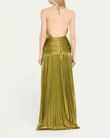 Retrofete Thalia Metallic Halter Gown | Thumbnail 3