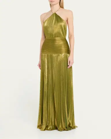 Retrofete Thalia Metallic Halter Gown | Thumbnail 4