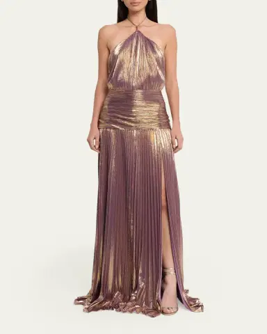 Retrofete Thalia Metallic Halter Gown | Thumbnail 6