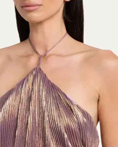 Retrofete Thalia Metallic Halter Gown | Thumbnail 9