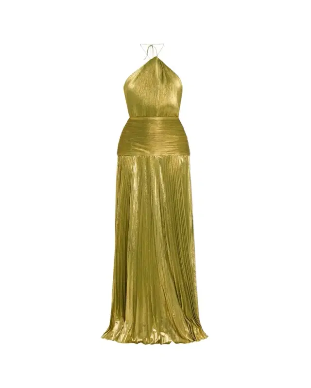 Retrofete Thalia Metallic Halter Gown