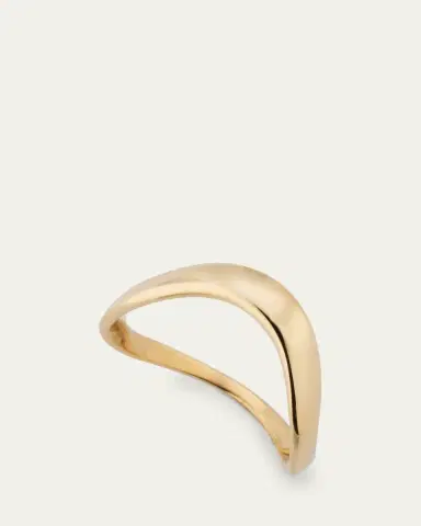 Lana 14K Gold Skinny Curved Bubble Ring | Thumbnail 3