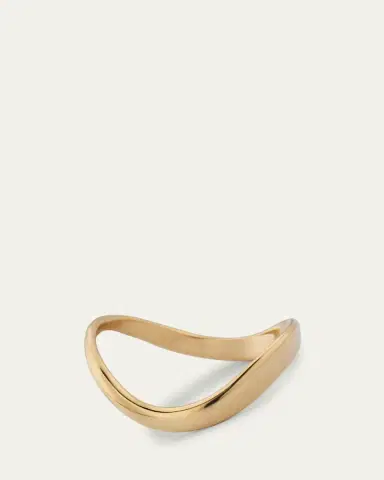 Lana 14K Gold Skinny Curved Bubble Ring | Thumbnail 4