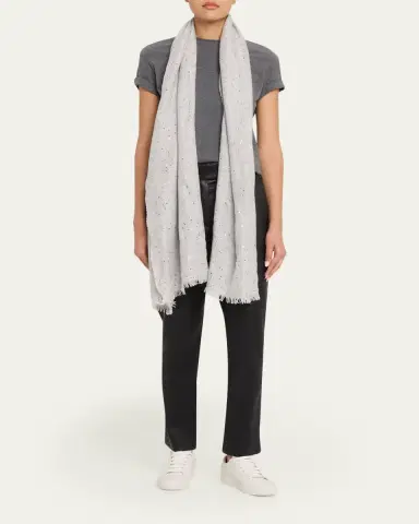Brunello Cucinelli Cashmere-Blend Speckled Scarf | Thumbnail 2 Brunello Cucinelli Cashmere-Blend Speckled Scarf | Thumbnail 2