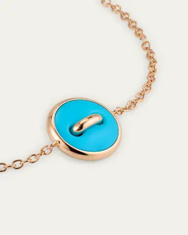 Pomellato Pom Pom Dot 18K Rose Gold Diamond and Turquoise Chain Bracelet | Thumbnail 3 Pomellato Pom Pom Dot 18K Rose Gold Diamond and Turquoise Chain Bracelet | Thumbnail 3