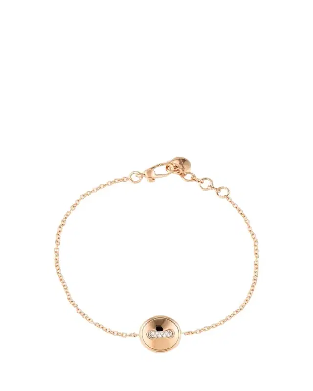 Pomellato Pom Pom Dot 18K Rose Gold Diamond and Turquoise Chain Bracelet