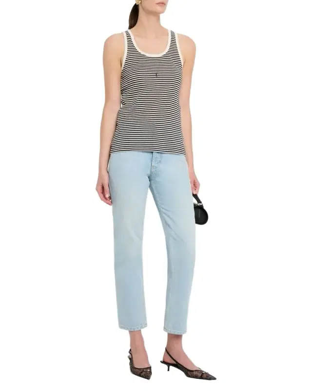 Saint Laurent YSL Logo Striped Tank Top