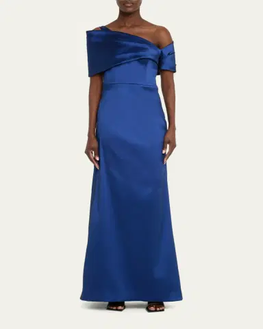 Rickie Freeman for Teri Jon One-Shoulder Stretch Mikado Gown | Thumbnail 2 Rickie Freeman for Teri Jon One-Shoulder Stretch Mikado Gown | Thumbnail 2