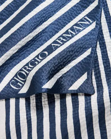 Giorgio Armani Men's Silk Stripe Neck Scarf | Thumbnail 4 Giorgio Armani Men's Silk Stripe Neck Scarf | Thumbnail 4