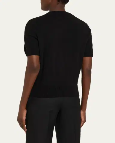 Libertine American Beauty Embellished Short-Sleeve Cashmere Sweater | Thumbnail 3 Libertine American Beauty Embellished Short-Sleeve Cashmere Sweater | Thumbnail 3