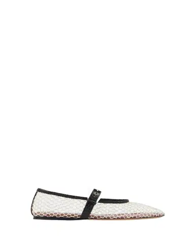 Paris Texas Sveva Net Mary Jane Ballerina Flats | Thumbnail 1
