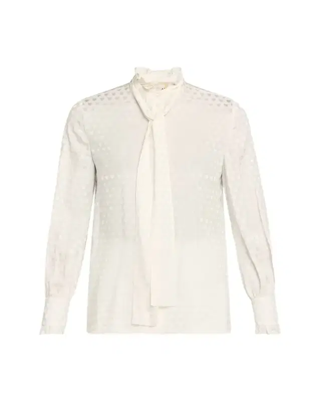 High-Neck Silk Heart Shirt