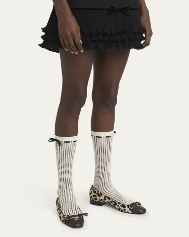 Valentino Garavani VLogo Valet Du Roi Pony Hair Ballerina Flats | Thumbnail 2