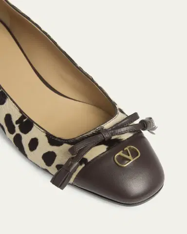 Valentino Garavani VLogo Valet Du Roi Pony Hair Ballerina Flats | Thumbnail 5