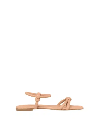 Gianvito Rossi Juno Knotted Leather Flat Sandals | Thumbnail 1