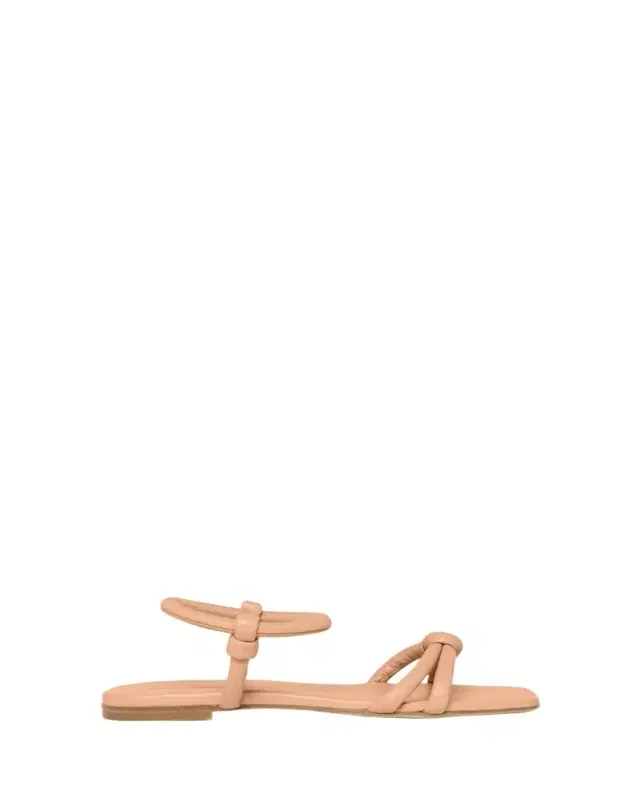 Juno Knotted Leather Flat Sandals