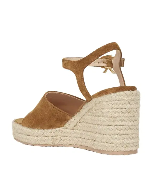 Suede Wedge Ankle-Strap Espadrilles
