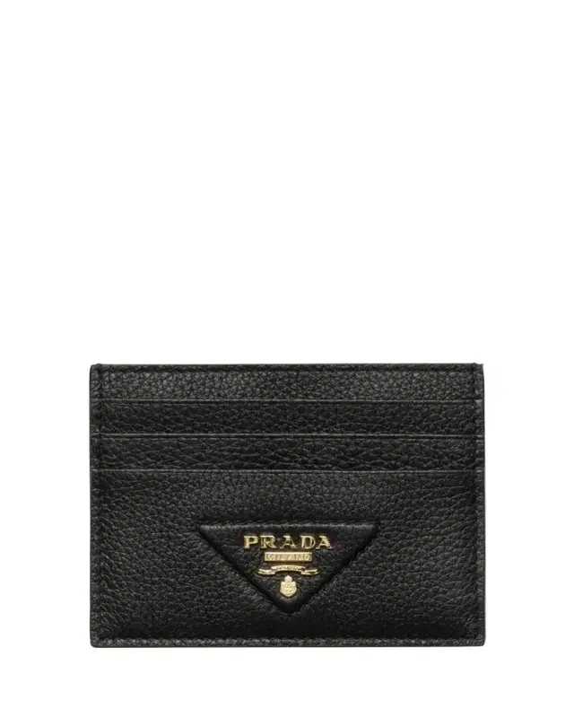 Prada Triangle Logo Leather Card Holder