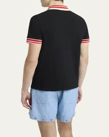 Valentino Garavani Men's Cotton VLogo-Pocket Polo Shirt | Thumbnail 7