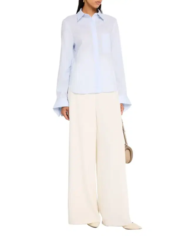 Cotton Button-Front Boyfriend Shirt