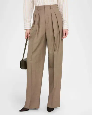 Saint Laurent High-Rise Pleated Tapered-Leg Trousers | Thumbnail 3 Saint Laurent High-Rise Pleated Tapered-Leg Trousers | Thumbnail 3
