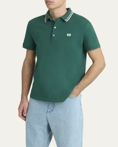 Valentino Garavani Men's VLogo-Patch Pique Polo Shirt | Thumbnail 8 Valentino Garavani Men's VLogo-Patch Pique Polo Shirt | Thumbnail 8