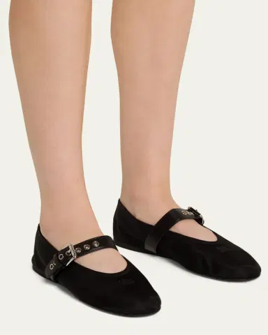 Miu Miu Mesh Buckle Mary-Jane Ballerina Flats | Thumbnail 2