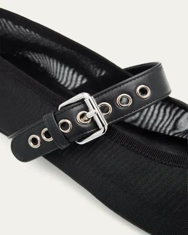 Miu Miu Mesh Buckle Mary-Jane Ballerina Flats | Thumbnail 5