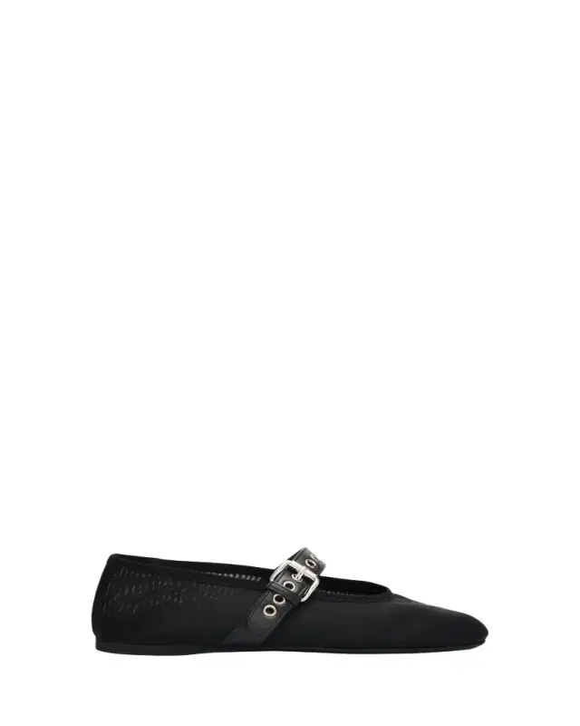 Miu Miu Mesh Buckle Mary-Jane Ballerina Flats