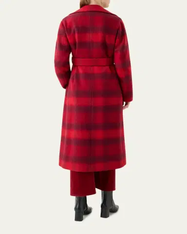 Akris punto Blur Check Belted Double-Breasted Coat | Thumbnail 3 Akris punto Blur Check Belted Double-Breasted Coat | Thumbnail 3