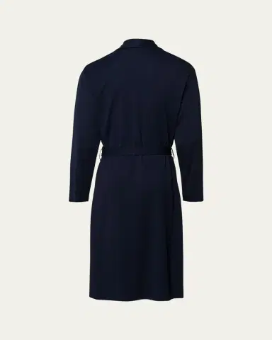 Hanro Men's Night Day Interlock Cotton Robe | Thumbnail 3