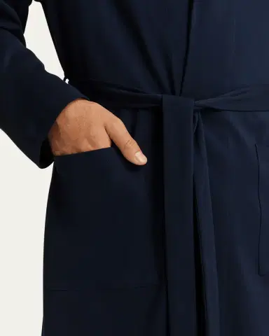 Hanro Men's Night Day Interlock Cotton Robe | Thumbnail 4