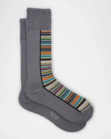 Paul Smith Men 's Half Signature Stripe Crew Socks | Thumbnail 2