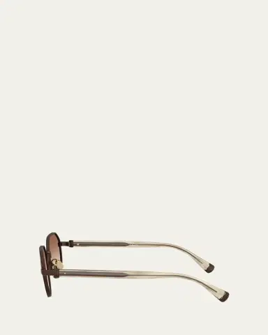 Brunello Cucinelli BC1007T Round Titanium Sunglasses | Thumbnail 3 Brunello Cucinelli BC1007T Round Titanium Sunglasses | Thumbnail 3